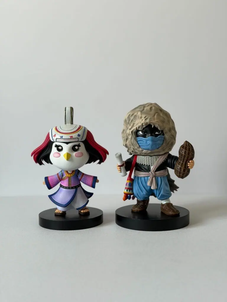 ฟิกเกอร์ตัวละครชุดไทยและนักรบ คู่โมเดลเรซิ่นทำสีมือ รับผลิต Art Toy TKK3D