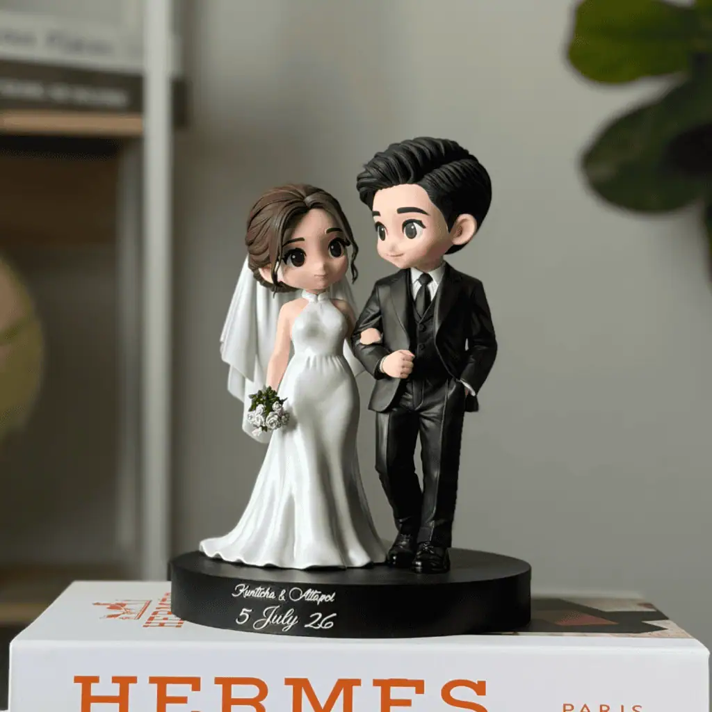 อาร์ตทอยโมเดลจิบิธีมงานแต่งงาน งานหล่อเรซิ่นพ่นสี รับผลิต Art Toy TKK3D